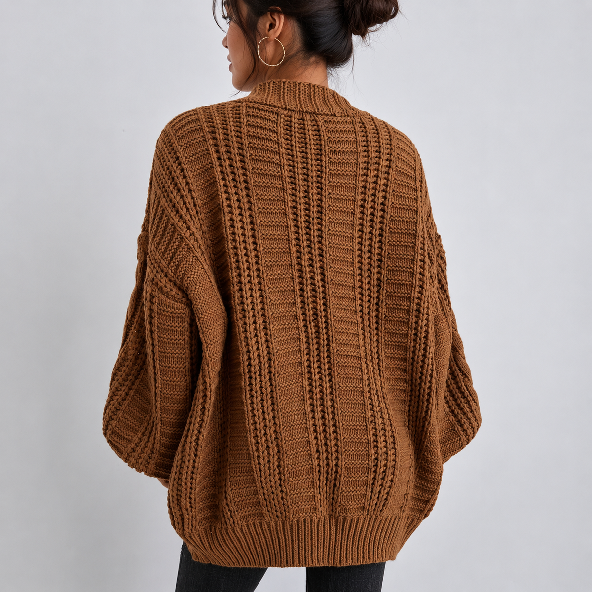 GENEVIEVE CABLE-KNIT CARDIGAN
