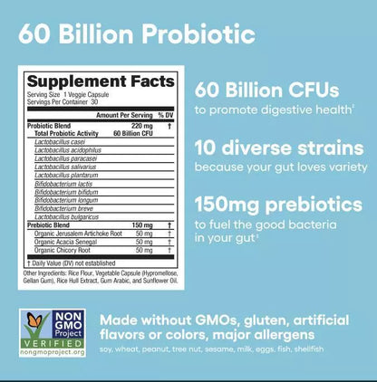BRAVORA™  - DIGESTIVE ENZYMES 60CT + 60B PROBIOTIC 30CT